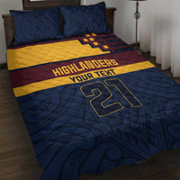 New Zealand Rugby Pacific Custom Quilt Bed Set Kahupeka Retro 2025 Taniko Motif