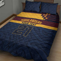 New Zealand Rugby Pacific Custom Quilt Bed Set Kahupeka Retro 2025 Taniko Motif