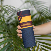 New Zealand Rugby Pacific Custom Skinny Tumbler Kahupeka Retro 2025 Taniko Motif LT9 - Polynesian Pride