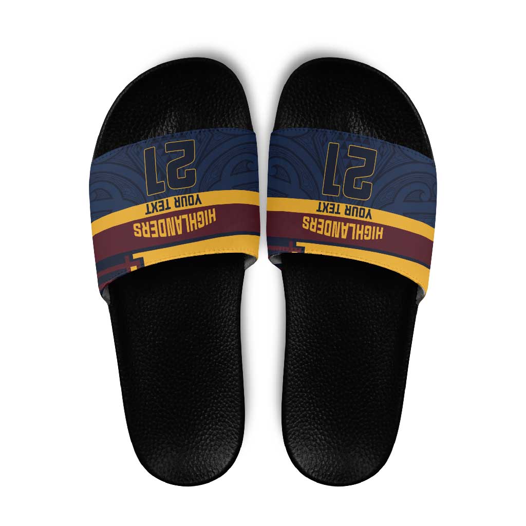 New Zealand Rugby Pacific Custom Slide Sandals Kahupeka Retro 2025 Taniko Motif - Polynesian Pride