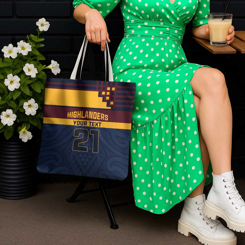 New Zealand Rugby Pacific Custom Tote Bag Kahupeka Retro 2025 Taniko Motif - Polynesian Pride