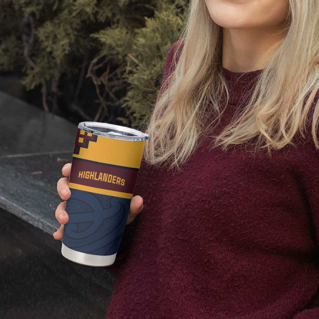 New Zealand Rugby Pacific Custom Tumbler Cup Kahupeka Retro 2025 Taniko Motif