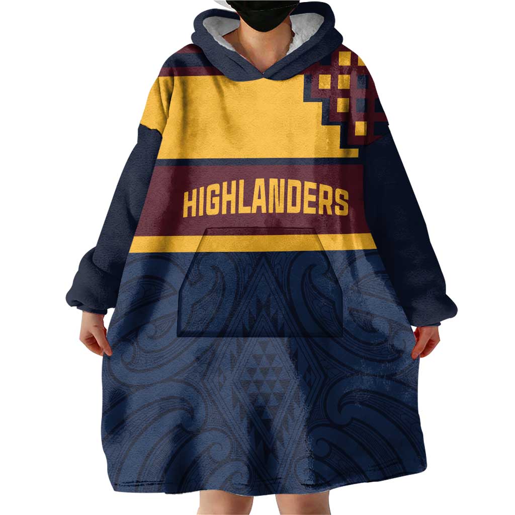 New Zealand Rugby Pacific Custom Wearable Blanket Hoodie Kahupeka Retro 2025 Taniko Motif LT9 - Polynesian Pride