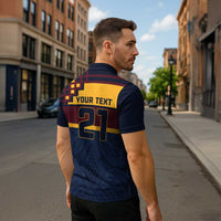 New Zealand Rugby Pacific Custom Zipper Polo Shirt Kahupeka Retro 2025 Taniko Motif - Polynesian Pride