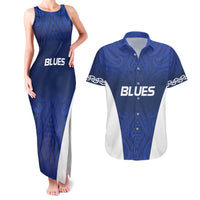 New Zealand Rugby Pacific Custom Couples Matching Tank Maxi Dress and Hawaiian Shirt Kahurangi Auckland All Blue LT9 Blue - Polynesian Pride