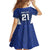 New Zealand Rugby Pacific Custom Family Matching Off Shoulder Short Dress and Hawaiian Shirt Kahurangi Auckland All Blue