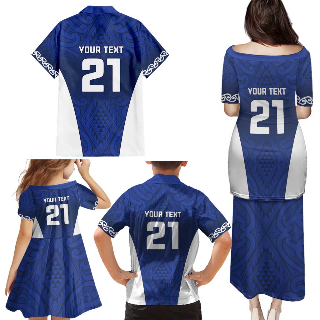 New Zealand Rugby Pacific Custom Family Matching Puletasi and Hawaiian Shirt Kahurangi Auckland All Blue LT9 - Polynesian Pride