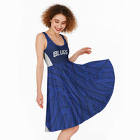 New Zealand Rugby Pacific Custom Midi Dress Kahurangi Auckland All Blue - Polynesian Pride