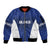 New Zealand Rugby Pacific Custom Sleeve Zip Bomber Jacket Kahurangi Auckland All Blue