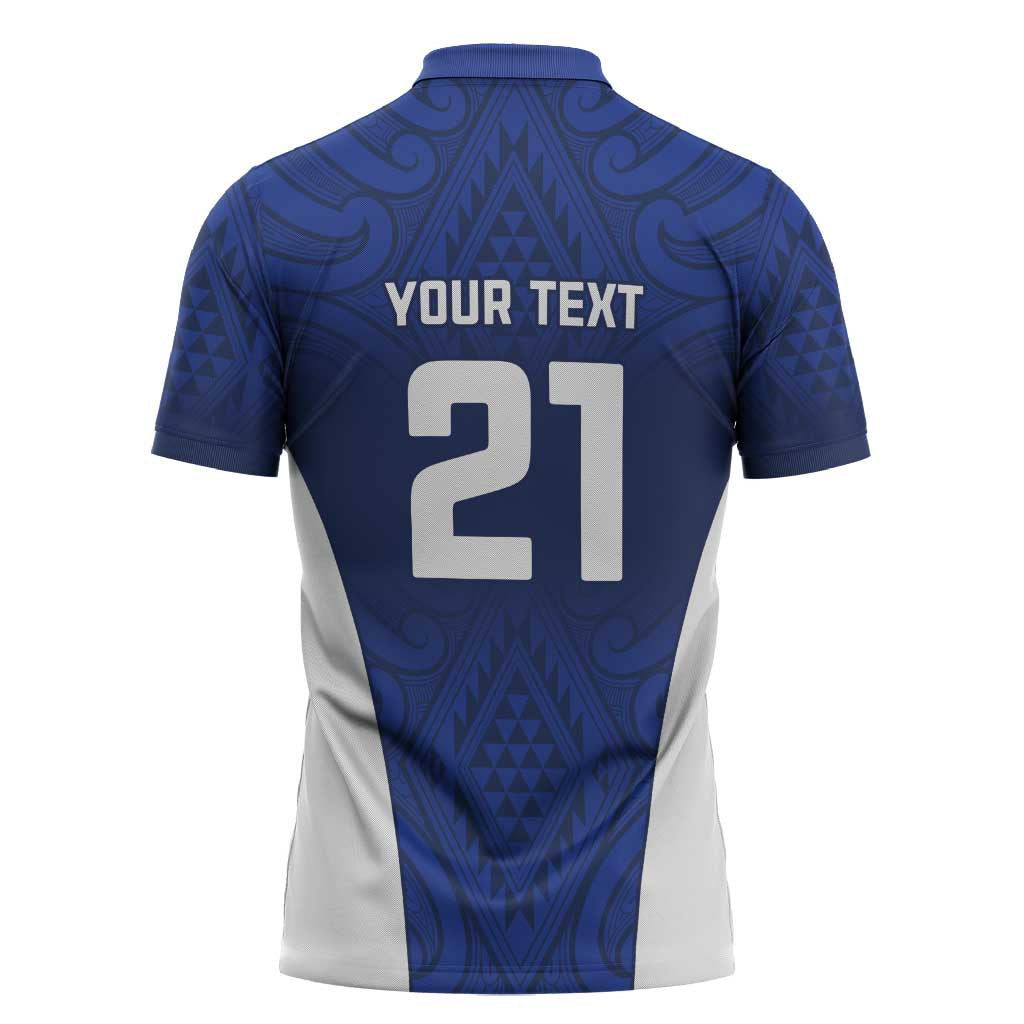 New Zealand Rugby Pacific Custom Zipper Polo Shirt Kahurangi Auckland All Blue - Polynesian Pride