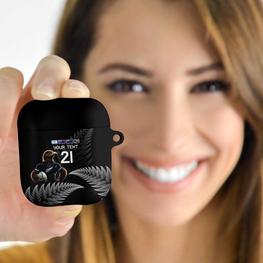 New Zealand Rugby Custom AirPods Case Glory Be To Black Silver-fern - Polynesian Pride