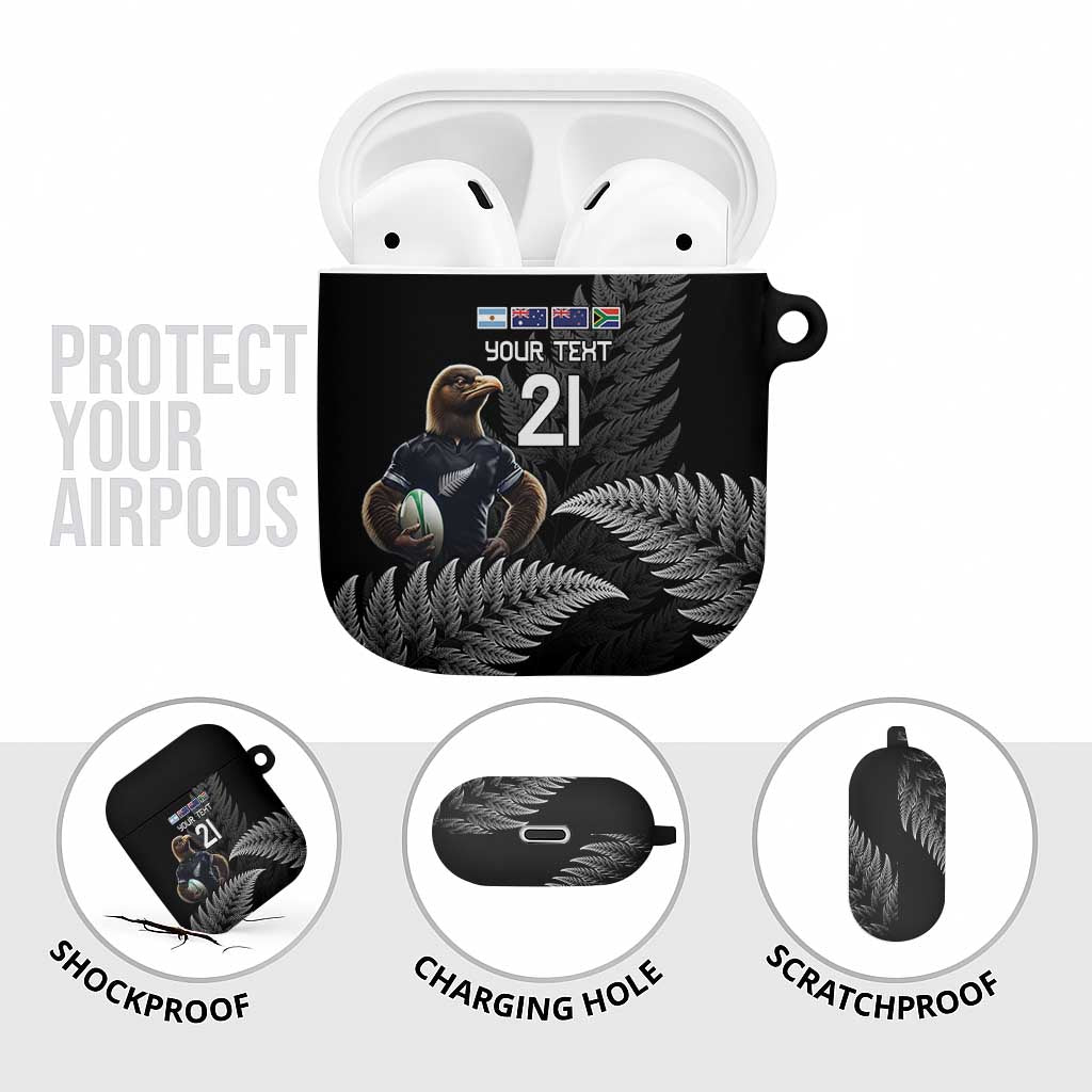 New Zealand Rugby Custom AirPods Case Glory Be To Black Silver-fern - Polynesian Pride