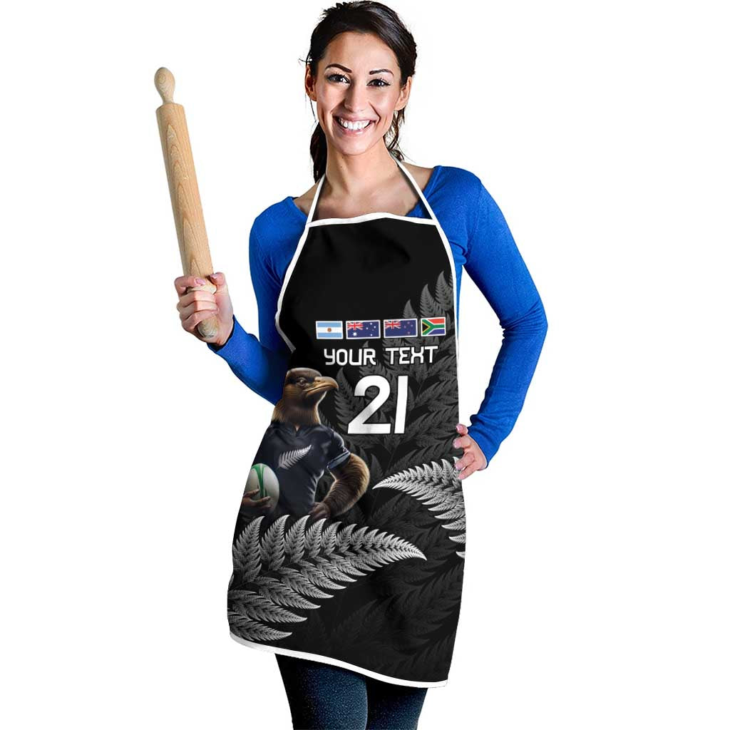New Zealand Rugby Custom Apron Glory Be To Black Silver-fern - Polynesian Pride