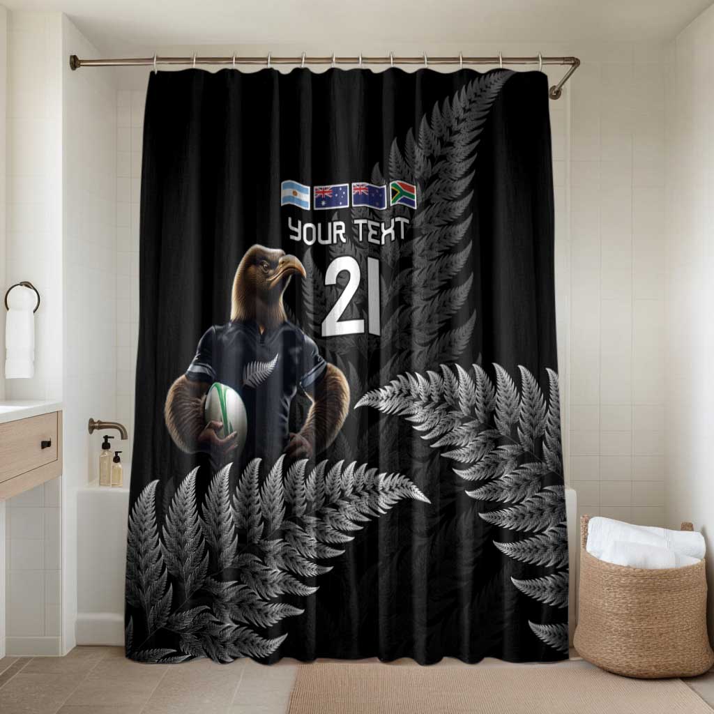 New Zealand Rugby Custom Bathroom Set Glory Be To Black Silver-fern - Polynesian Pride