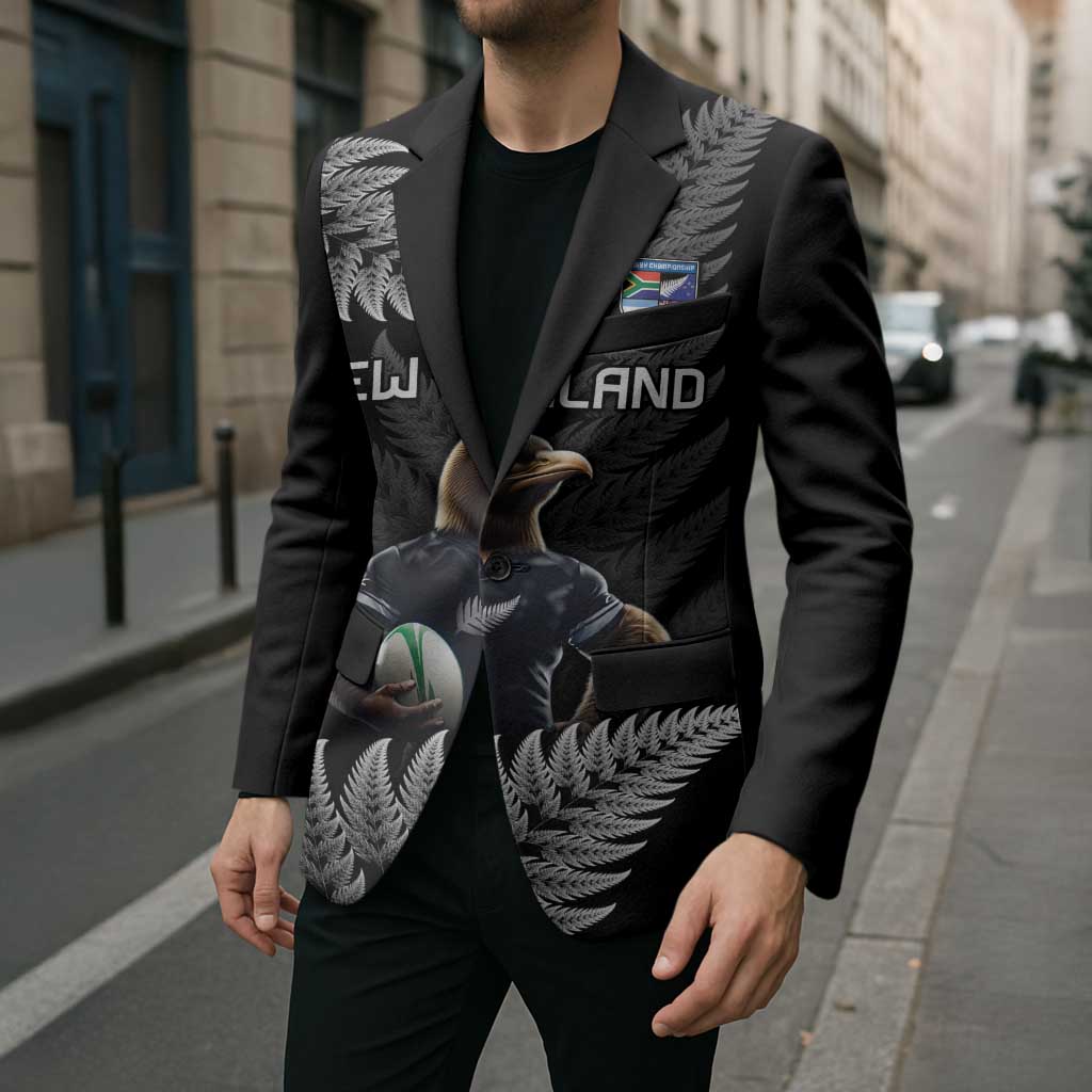 New Zealand Rugby Custom Blazer Glory Be To Black Silver-fern - Polynesian Pride