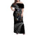 New Zealand Rugby Custom Family Matching Off Shoulder Maxi Dress and Hawaiian Shirt Glory Be To Black Silver-fern - Polynesian Pride