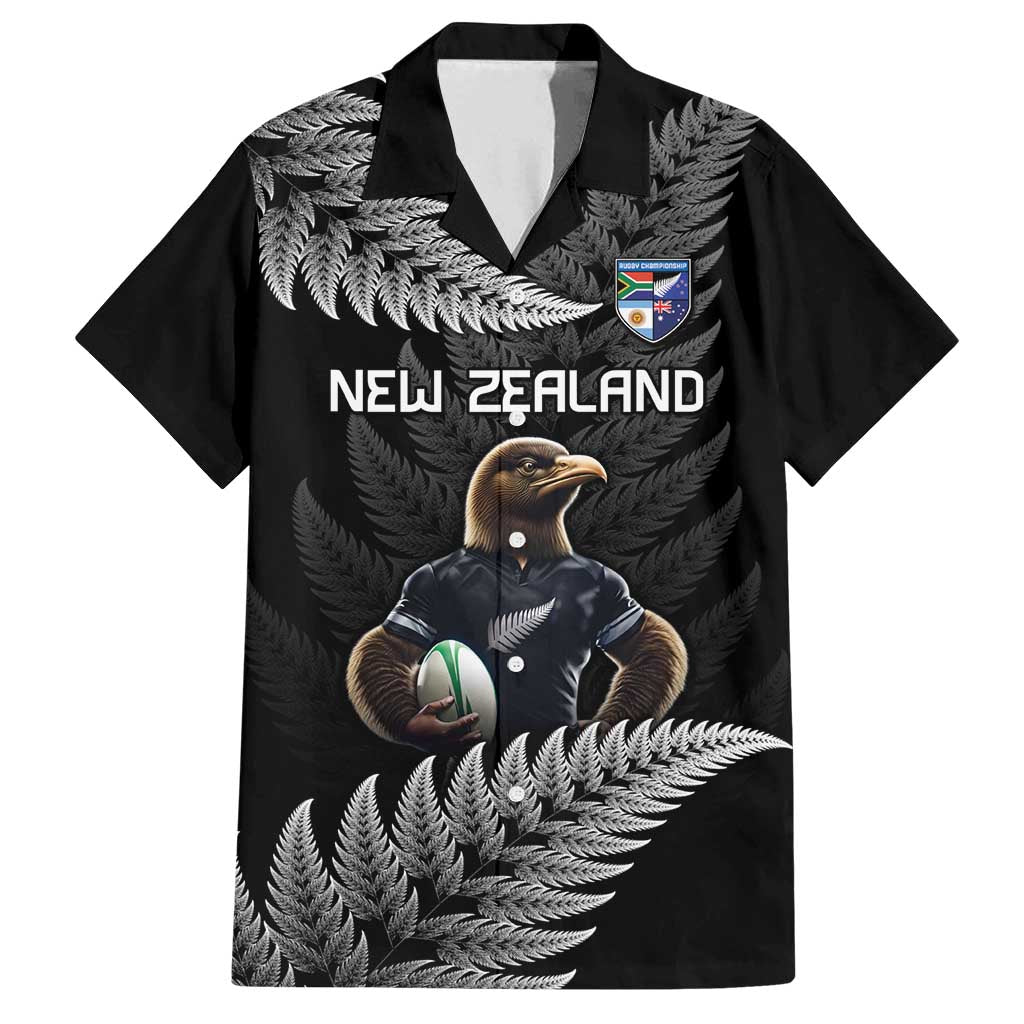 New Zealand Rugby Custom Family Matching Puletasi and Hawaiian Shirt Glory Be To Black Silver-fern - Polynesian Pride