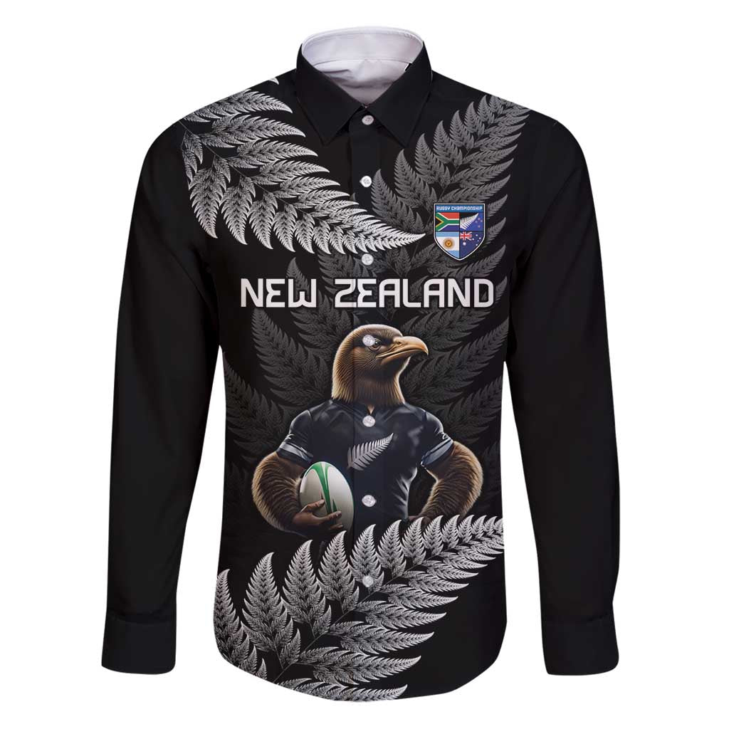 New Zealand Rugby Custom Family Matching Puletasi and Hawaiian Shirt Glory Be To Black Silver-fern - Polynesian Pride