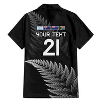 New Zealand Rugby Custom Family Matching Tank Maxi Dress and Hawaiian Shirt Glory Be To Black Silver-fern - Polynesian Pride