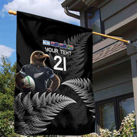 New Zealand Rugby Custom Garden Flag Glory Be To Black Silver-fern - Polynesian Pride