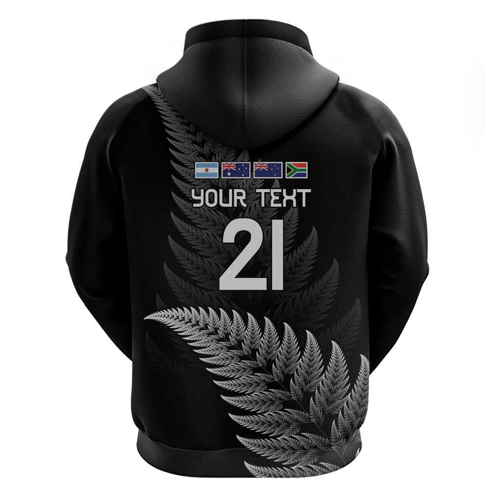 New Zealand Rugby Custom Hoodie Glory Be To Black Silver-fern - Polynesian Pride