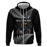 New Zealand Rugby Custom Hoodie Glory Be To Black Silver-fern - Polynesian Pride