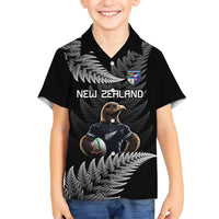 New Zealand Rugby Custom Kid Hawaiian Shirt Glory Be To Black Silver-fern - Polynesian Pride