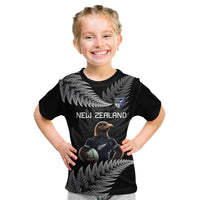 New Zealand Rugby Custom Kid T Shirt Glory Be To Black Silver-fern - Polynesian Pride