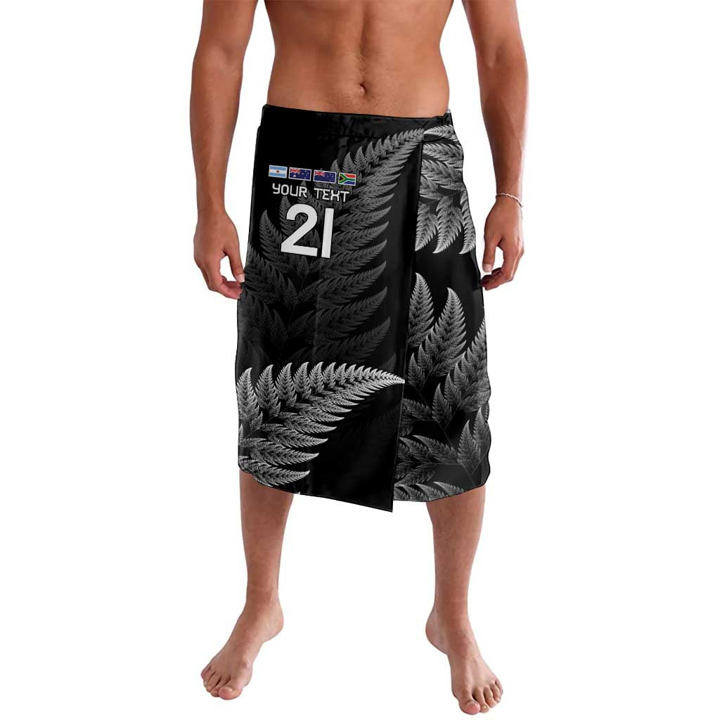 New Zealand Rugby Custom Lavalava Glory Be To Black Silver-fern - Polynesian Pride