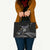 New Zealand Rugby Custom Leather Bag Glory Be To Black Silver-fern - Polynesian Pride