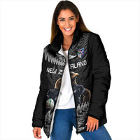 New Zealand Rugby Custom Padded Jacket Glory Be To Black Silver-fern - Polynesian Pride