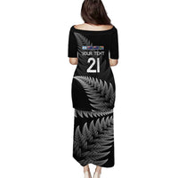 New Zealand Rugby Custom Puletasi Glory Be To Black Silver-fern - Polynesian Pride