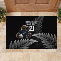 New Zealand Rugby Custom Rubber Doormat Glory Be To Black Silver-fern - Polynesian Pride