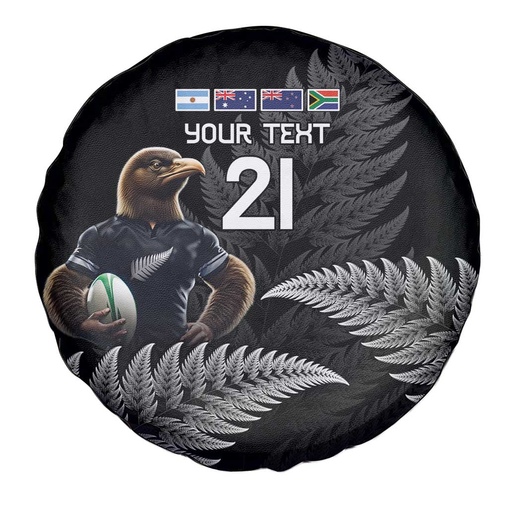 New Zealand Rugby Custom Spare Tire Cover Glory Be To Black Silver-fern - Polynesian Pride