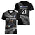 New Zealand Rugby Custom Women V-Neck T-Shirt Glory Be To Black Silver-fern - Polynesian Pride