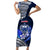 Samoa Rugby Short Sleeve Bodycon Dress Proud Samoa World Cup 2023 LT9 Long Dress Blue - Polynesian Pride