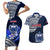 Custom Samoa Rugby Couples Matching Short Sleeve Bodycon Dress and Hawaiian Shirt Proud Samoa World Cup 2023 LT9 Blue - Polynesian Pride