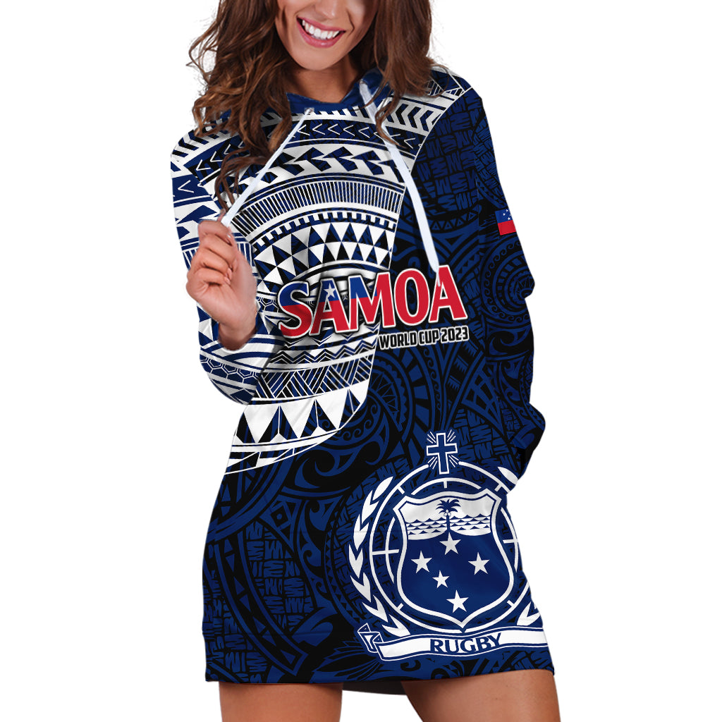 Custom Samoa Rugby Hoodie Dress Proud Samoa World Cup 2023 LT9 Blue - Polynesian Pride