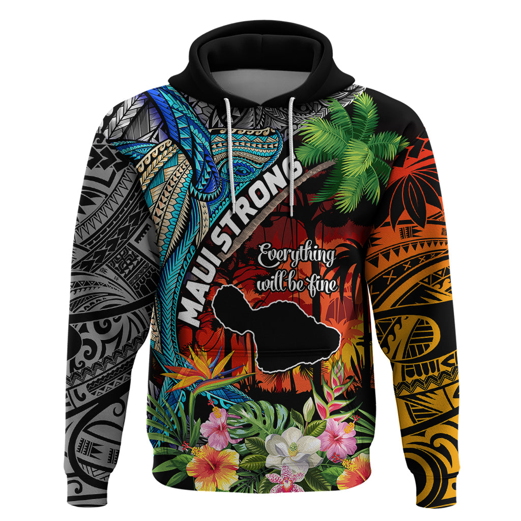 Hawaii Strong Maui Wildfire Hoodie Pray For Lahaina Maui LT9 Pullover Hoodie Black - Polynesian Pride