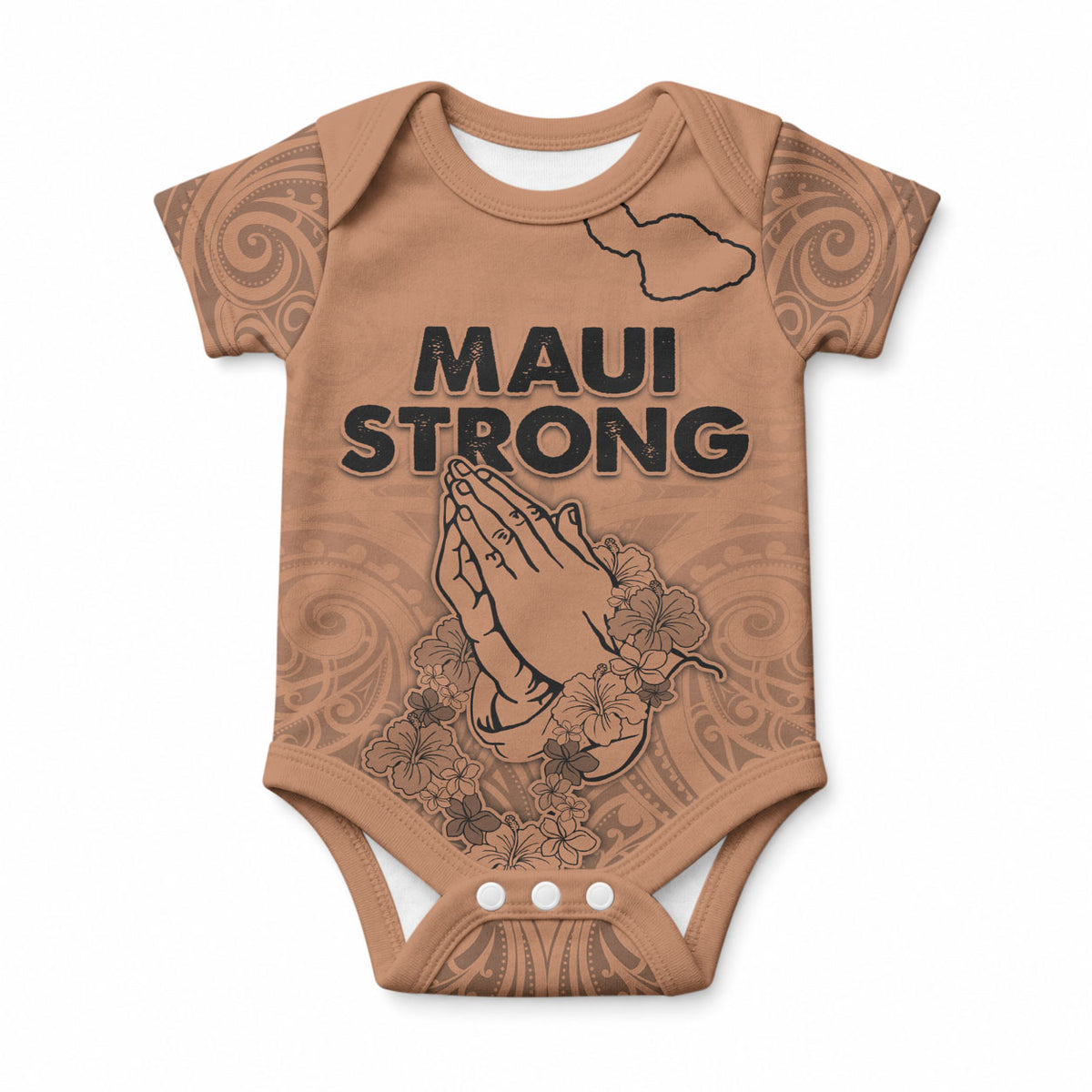 Hawaii Strong Maui Wildfire Baby Onesie No1 LT9 Gold - Polynesian Pride