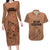 Hawaii Strong Maui Wildfire Couples Matching Long Sleeve Bodycon Dress and Hawaiian Shirt No1 LT9 Gold - Polynesian Pride