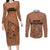 Hawaii Strong Maui Wildfire Couples Matching Long Sleeve Bodycon Dress and Long Sleeve Button Shirts No1 LT9 Gold - Polynesian Pride