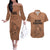 Hawaii Strong Maui Wildfire Couples Matching Off The Shoulder Long Sleeve Dress and Hawaiian Shirt No1 LT9 Gold - Polynesian Pride