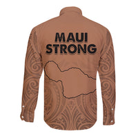 Hawaii Strong Maui Wildfire Long Sleeve Button Shirt No1 LT9 - Polynesian Pride