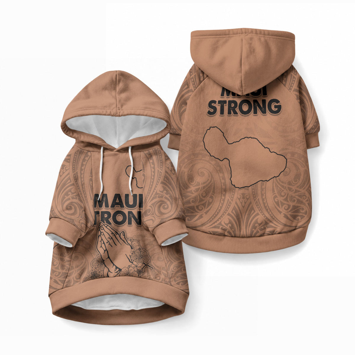 Hawaii Strong Maui Wildfire Pet Hoodie No1 LT9 Pullover Gold - Polynesian Pride