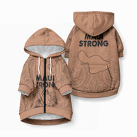 Hawaii Strong Maui Wildfire Pet Hoodie No1 LT9 Zip-up Gold - Polynesian Pride