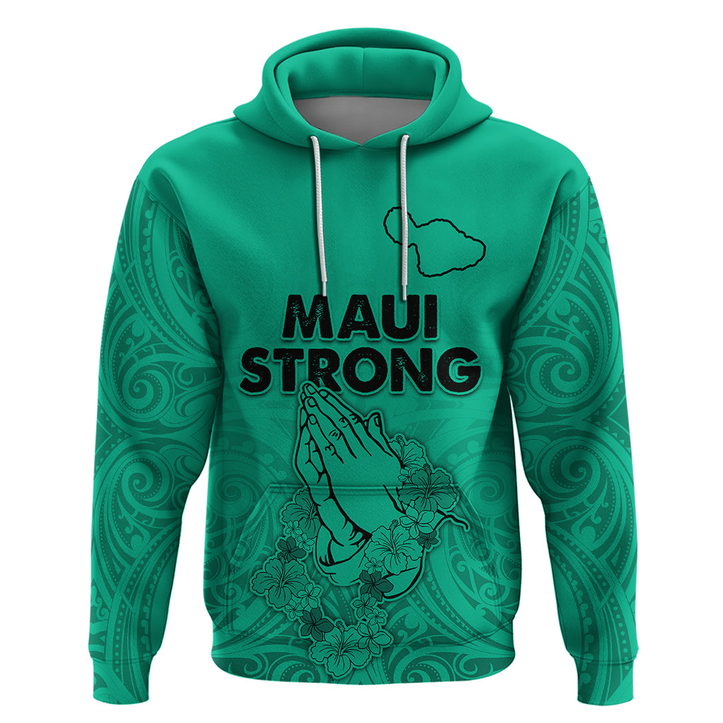 Hawaii Strong Maui Wildfire Hoodie No2 LT9 Pullover Hoodie Green - Polynesian Pride