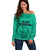 Hawaii Strong Maui Wildfire Off Shoulder Sweater No2 LT9 Women Green - Polynesian Pride