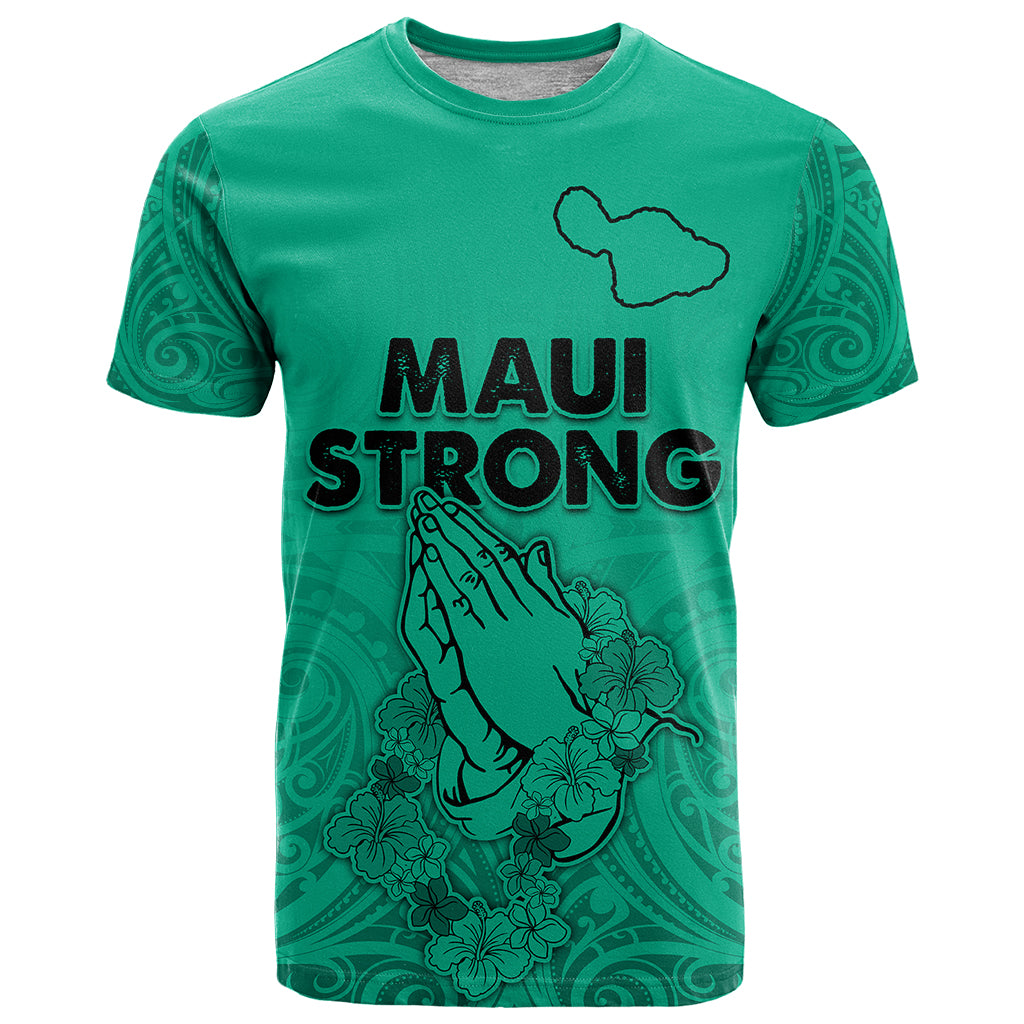 Hawaii Strong Maui Wildfire T Shirt No2 LT9 Green - Polynesian Pride