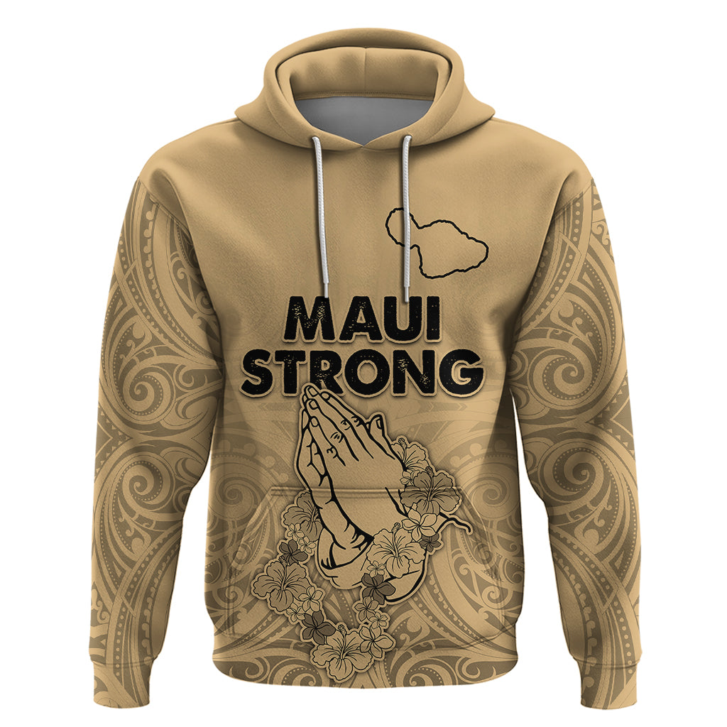 Hawaii Strong Maui Wildfire Hoodie No3 LT9 Pullover Hoodie Nude - Polynesian Pride